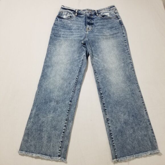 Vigoss Jeans Size 29/8 Royce 70s Stove Pipe Fray Hem Wide Leg High Rise Medium - Picture 14 of 14